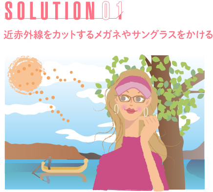 近赤外線をカットするメガネやサングラスをかける