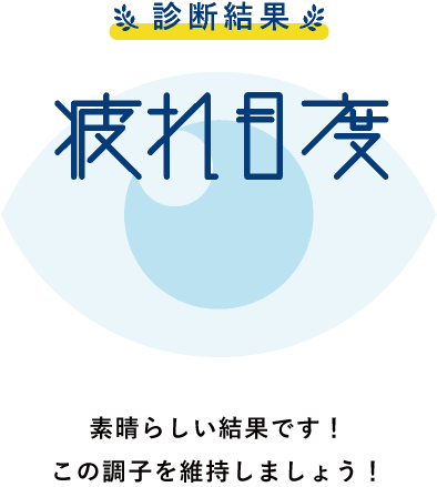 診断結果　疲れ目度 0〜20%