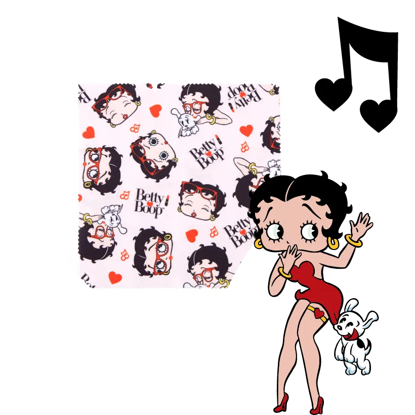 ベティが散りばめられたオリジナルメガネ拭き