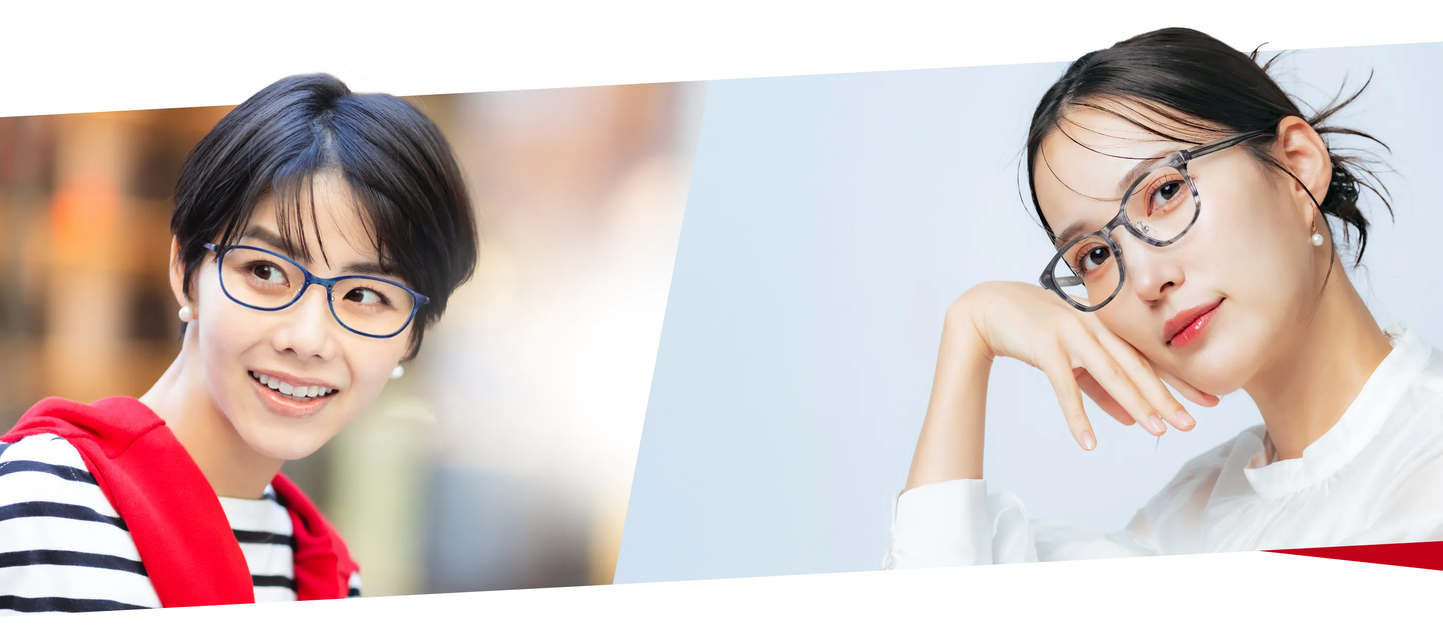 かっこいい表情の女性とあざとい表情の女性