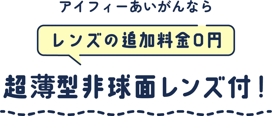 アイフィーあいがんなら レンズの追加料金0円 超薄型非球面レンズ付!