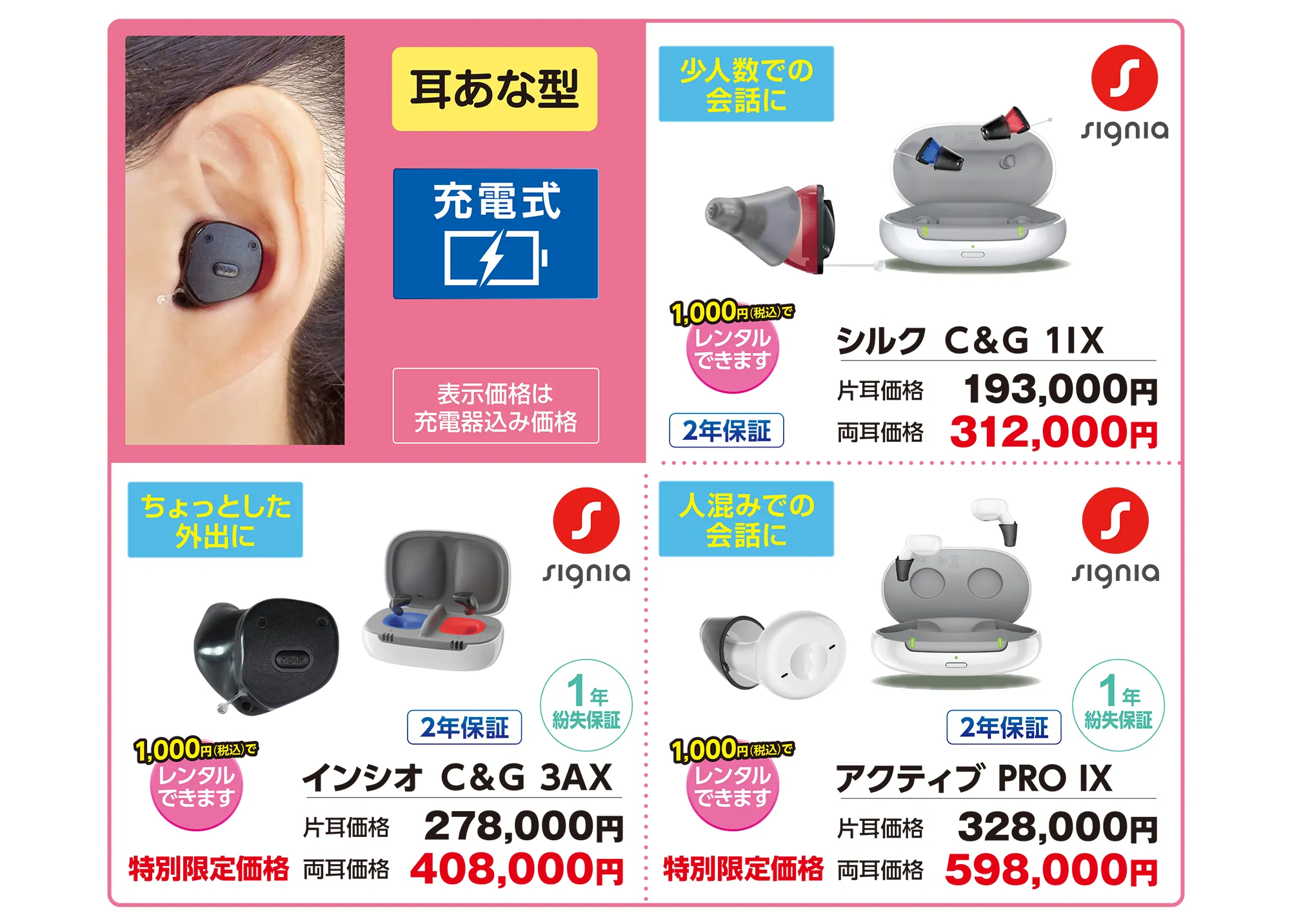 耳あな型充電式