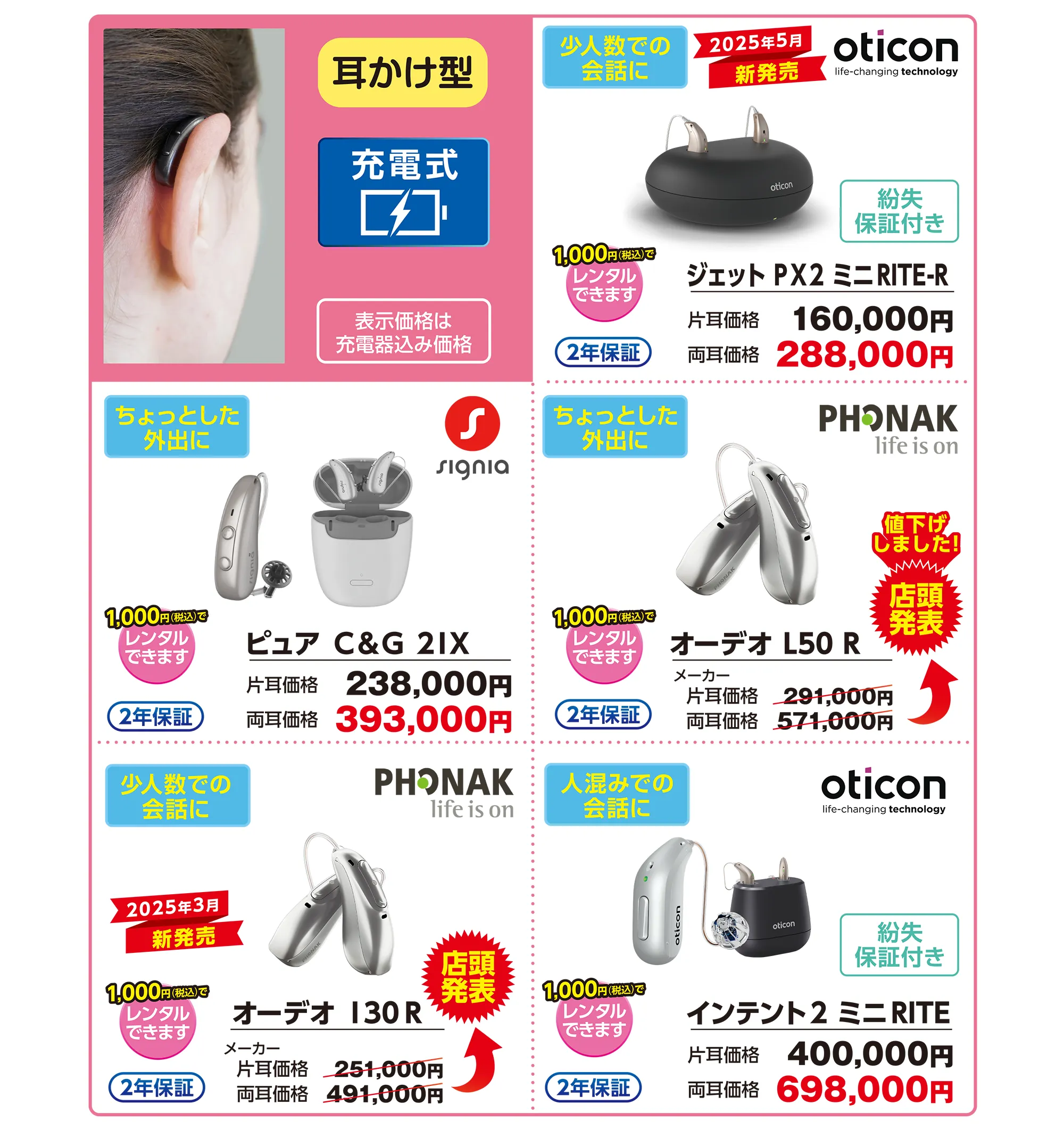 耳かけ型充電式