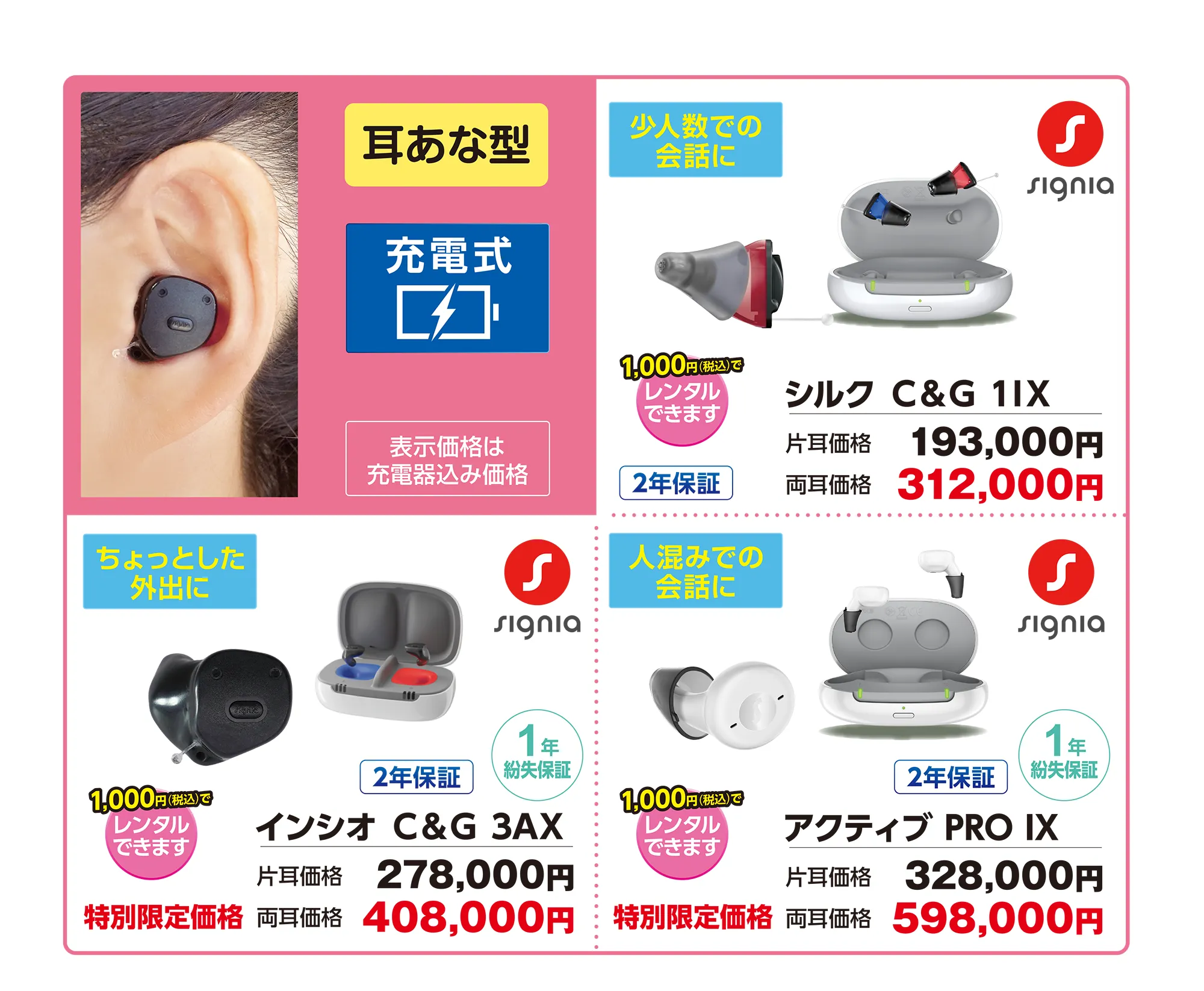 耳あな型充電式