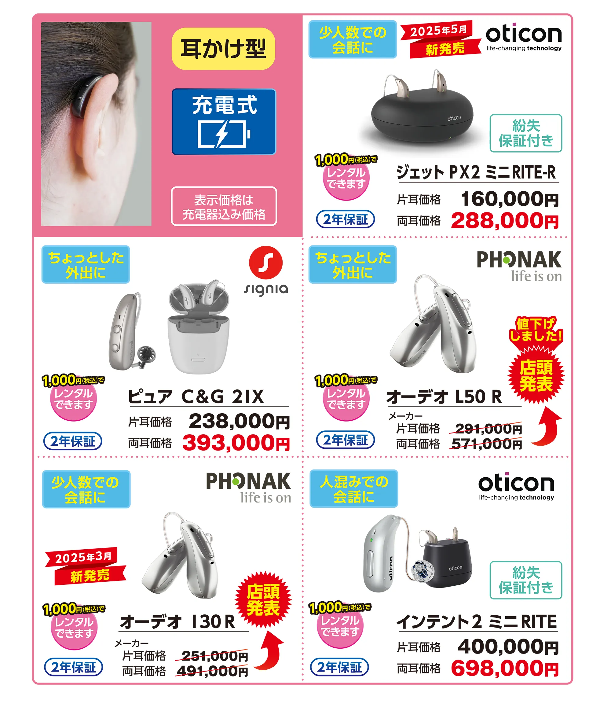 耳かけ型充電式