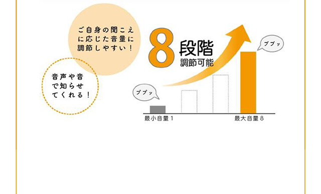 8段階調節可能