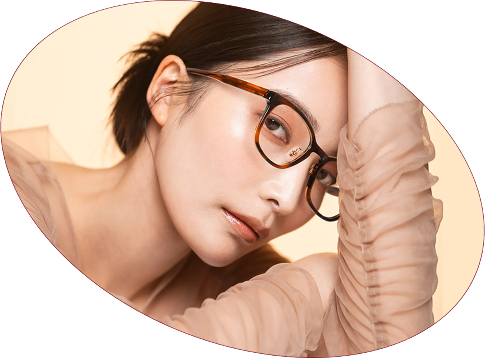 ウェリントン型 モデル着用イメージ