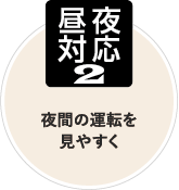 昼夜対応2：夜間の運転を見やすく