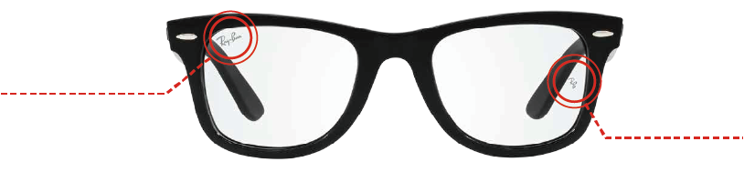 純英品だけのRay-Banロゴ刻印・RBイニシャルロゴ